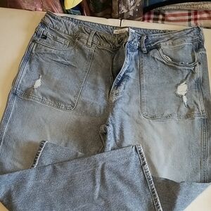 Distressed Blue Jeans